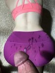 Hot ass in yoga pants takes a big cumshot - Asses Photo